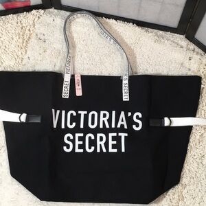 Victoria’s Secret large black canvas tote bag